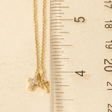 Secret Box Gold Dipped Cz Cross Pendant Necklace - Silver