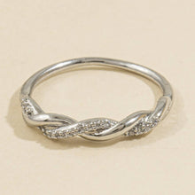 Twisted Pave Cz Band Ring: Silver