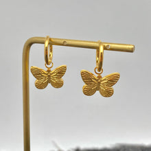 18K Gold Plated Stainless Steel Butterfly Huggie Earring