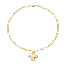 NOTABLE HAMMERED CROSS FRONT TOGGLE NECKLACE - GOLD
