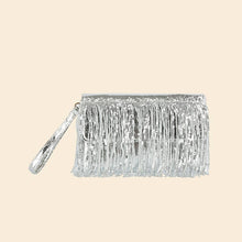 Metallic Sequin Fringe Clutch Bag: SL