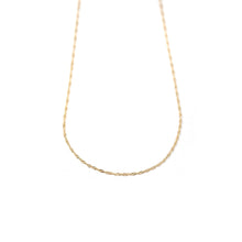 Skinny Twist Chain Charm Bar Necklace - Gold 24 +2"