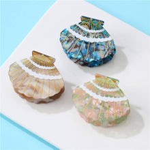 Marbled Seashell Hair Claw Clip - Blue