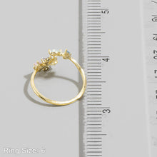 Gold Dipped Cz Multicolor Pastel Floral Ring - Gold