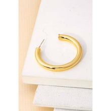 Thick 35mm Open Hoop Earrings - Gold