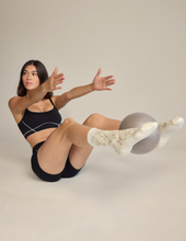 The Floral Grip Sock: Blue Roses - Lagree & Pilates