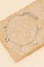 Cz Studded Mini Western Charms Chain Bracelet - Gold