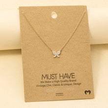 Mini Butterfly Charm Necklace - Gold