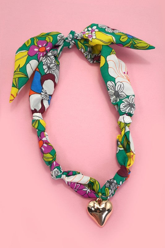 Handmade Scarf Necklace - Heart
