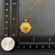 18K Golden Stainless Steel Sun Charm Necklace