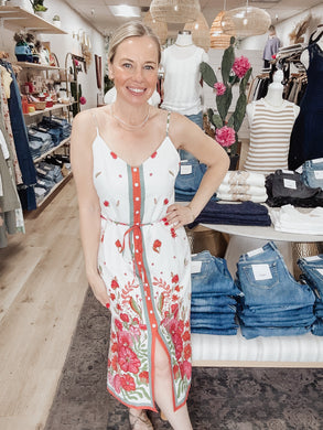 Riviera Bloom Border Print Dress