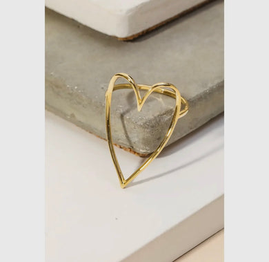 Heart Cut Out Ring - Gold