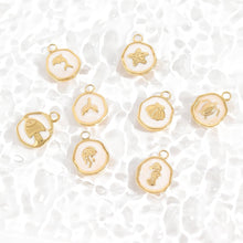 18K Gold PVD Sea Turtle Epoxy Charm Bar: Gold