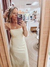 Buttercream Eyelet Spagehtti Strap Tie Back Midi Dress - Butter Yellow