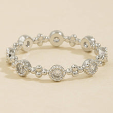 Beaded Bezel Cz Station Band Ring: GDCRY