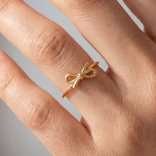 Gold Dipped Ribbon Bow Ring: G