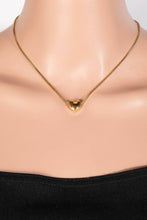 Stainless Steel Bubble Heart Pendant Necklace - Gold