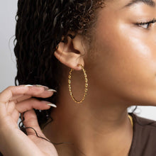 18K Gold PVD Stainless Steel Twist Hoop Earrings - Gold / 30mm