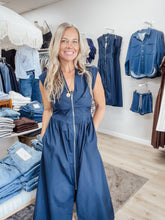 The City Zip Navy Zipper Dress