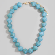 Chunky Round Resin Bead Statement Necklace - Teal