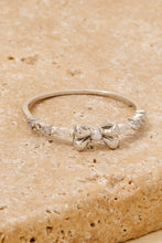 Pearl Stud Ribbon Bow Band Ring - Gold