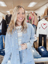 Skyline Acid Washed Collared Button Knit Shacket