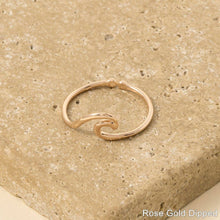 Gold Dipped Wave Cutout Adjustable Ring: Silver