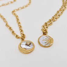 Moon Round Stainless Steel Pendant Necklace