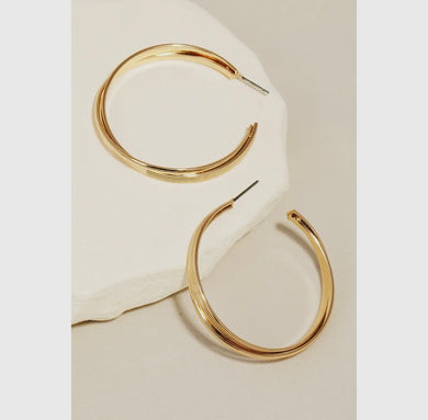 Intricate Layered Metallic Hoop Earrings - Gold