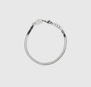 Dainty Herringbone Bracelet - Silver