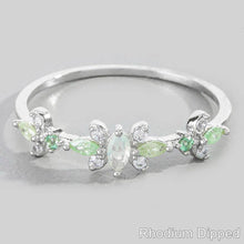 Delicate Multi Colored Cz Studded Ring: Gold
