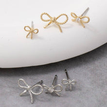Dainty Bows Stud Earrings Set - Gold