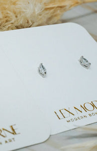 Dainty Cubic Zirconia Studs: Gold