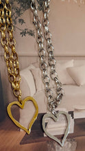 LARGE OPEN HEART NECKLACE: SILVER by Chansutt Pearls