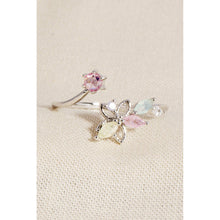 Floral Open Twist Ring - Silver