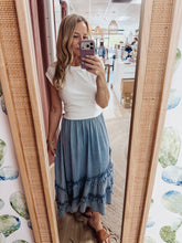 Summer Story Asymmetrical Ruffle Skirt - Denim Blue