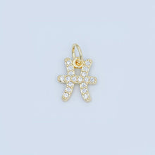 24K Gold Filled Micro Paved CZ Zodiac Sign Charm | A1313 - A1318: Aquarius