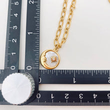 Moon Round Stainless Steel Pendant Necklace