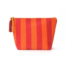 Striped Tassel Makeup Pouch - Pink/Ivory
