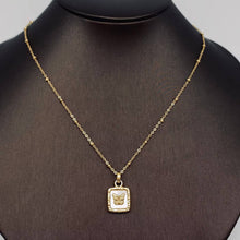 Butterfly Shell Square Charm 18K Gold-plated Necklace