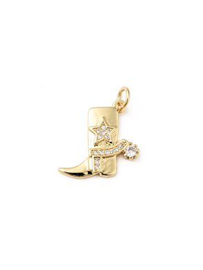 Gold Cowgirl Boot Charm Bar