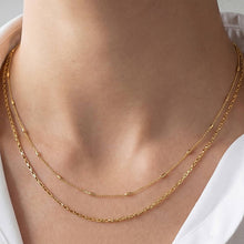 Two Row Layered Chain Necklace - Gold