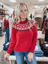 Nordic Noel Fair Isle Knit Lurex Sweater - Red Multi