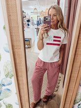 Liberty Lane Flag Patchwork Knit Top - Off White/Flag
