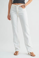 Elise Mid Rise Stovepipe Straight Leg Jean - Off White