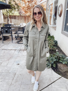 Leave Your Mark Dress - Washed Olive