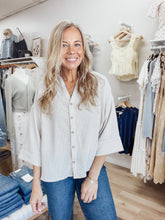 Harbor Lane Button Up Top - Natural/Black