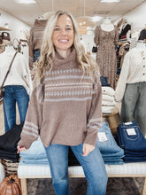 Alpine Haven Cowl Neck Holiday Sweater - Mocha