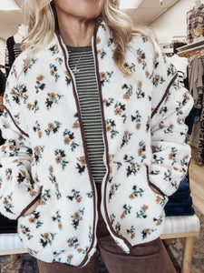 Wildflower Sherpa Zip Up Jacket