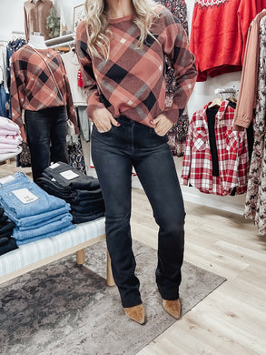 Stevie High Rise Bootcut - Washed Black